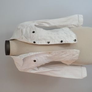 Kids frayed white jean jacket, XL